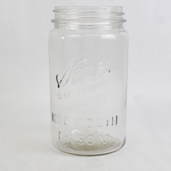 Vintage Kerr Self Sealing Wide Mouth Clear Glass Mason Jar No Lid
