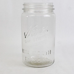 Vintage Kerr Self Sealing Wide Mouth Clear Glass Mason Jar No Lid