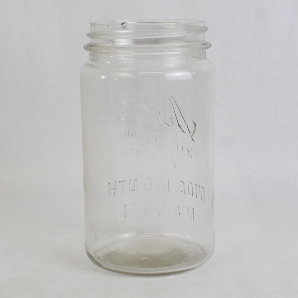 Vintage Kerr Self Sealing Wide Mouth Clear Glass Mason Jar No Lid