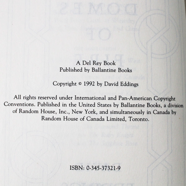 Domes of Fire by David Eddings 1992 Hardcover
