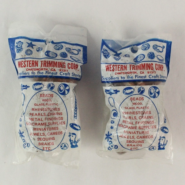 Lot of 2 Westrim Wooden Beads 1x2 Inch for Crafting Projects