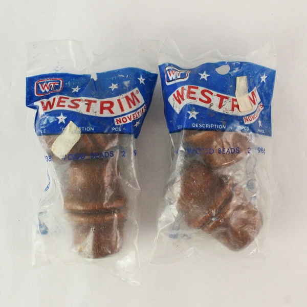 Lot of 2 Westrim Wooden Beads 1x2 Inch for Crafting Projects