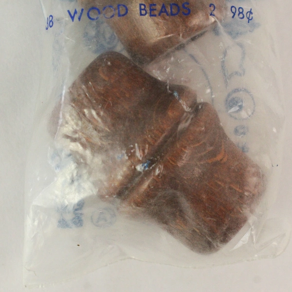Lot of 2 Westrim Wooden Beads 1x2 Inch for Crafting Projects