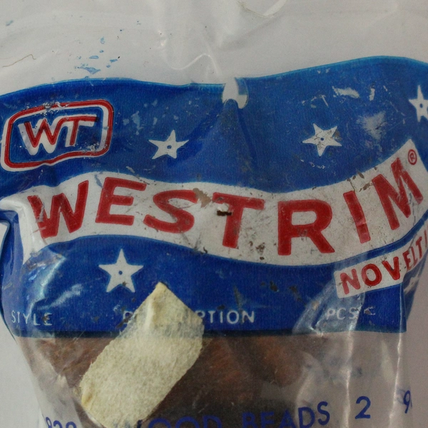 Lot of 2 Westrim Wooden Beads 1x2 Inch for Crafting Projects