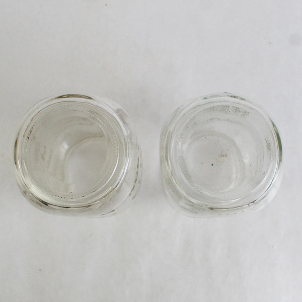 Lot of 2 Atlas Clear Glass Mason Jars Missing Lid