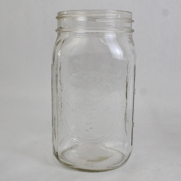 Lot of 3 Ball Clear Glass Fruit Embossed 27 Oz Mason Jars No Lids