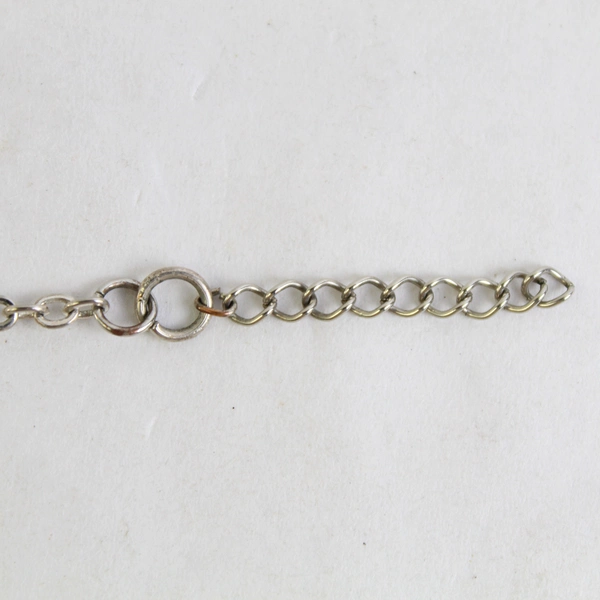 Tommy Hilfiger Silver Chain Bracelet with Blue Red Rhinestones 10" Adjustable