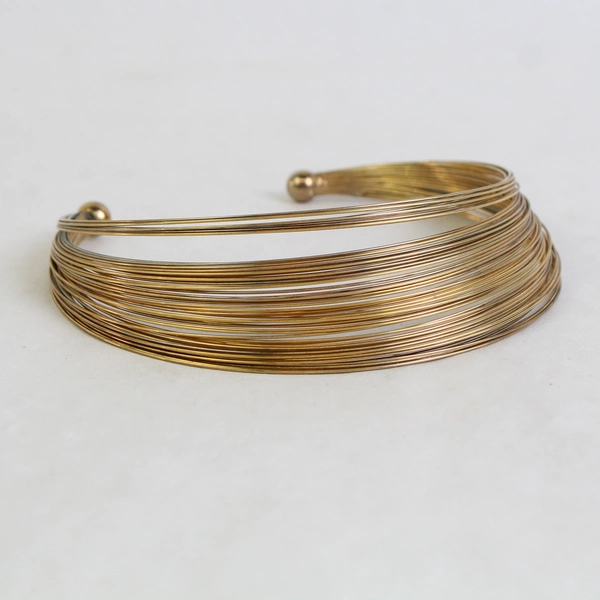 Gold-Tone Multiwire Metal Choker Cuff Necklace Fashion Jewelry