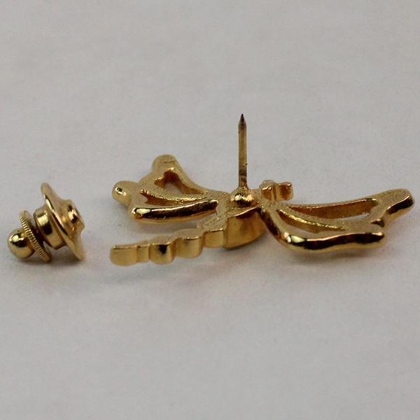 Vintage Avon Crystal And Rhinestone Gold Tone Dragonfly Pin