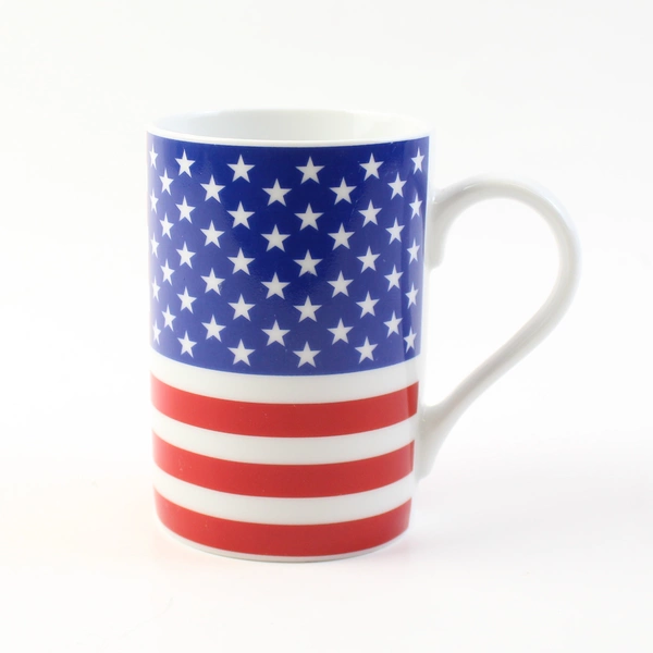 Mug Company Patriotic Ceramic United States Red White Blue Flag Design Mug
