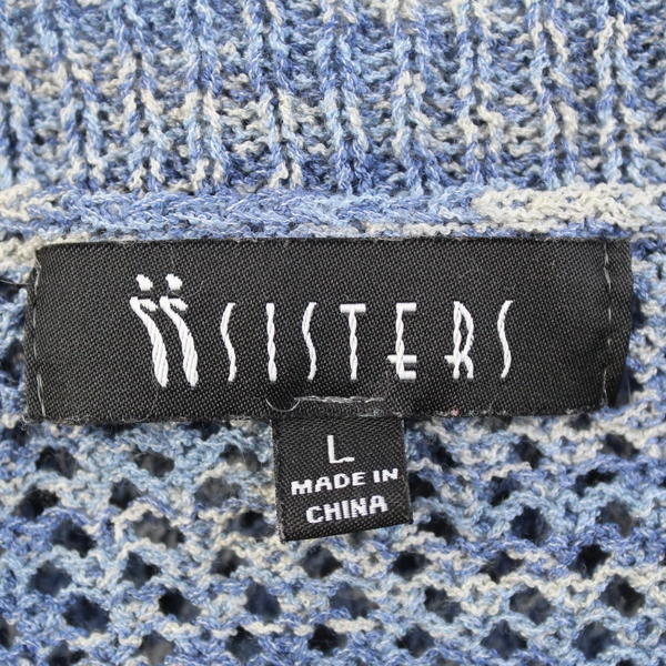 Sisters Blue Loose Knit Long-Sleeved Top Women's Size Large