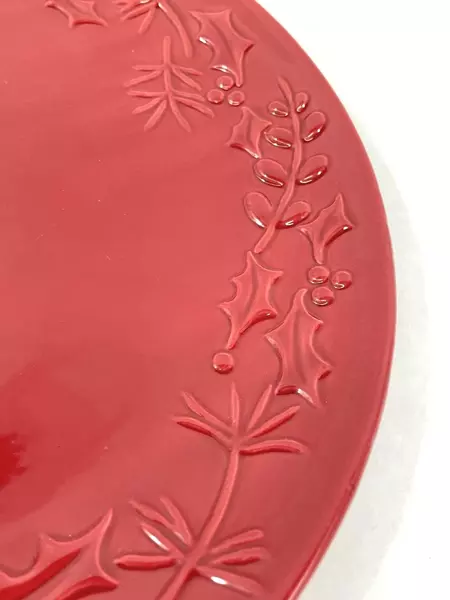 Holiday Home Winter Wonderland Red Christmas Dinner Plate 10.5" Pre-Owned