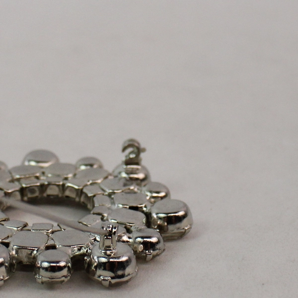 Vintage Clear Rhinestone Cluster Brooch With Open Center