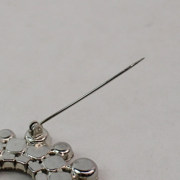 Vintage Clear Rhinestone Cluster Brooch With Open Center