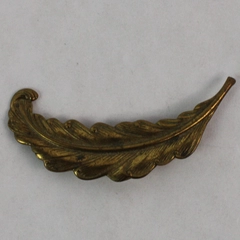 Vintage 2.75 Inch Brass Feather Brooch