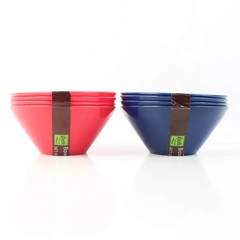 2 Set Of 4 Plastic Bowls 4 Red 4 Blue Picnics Parties 