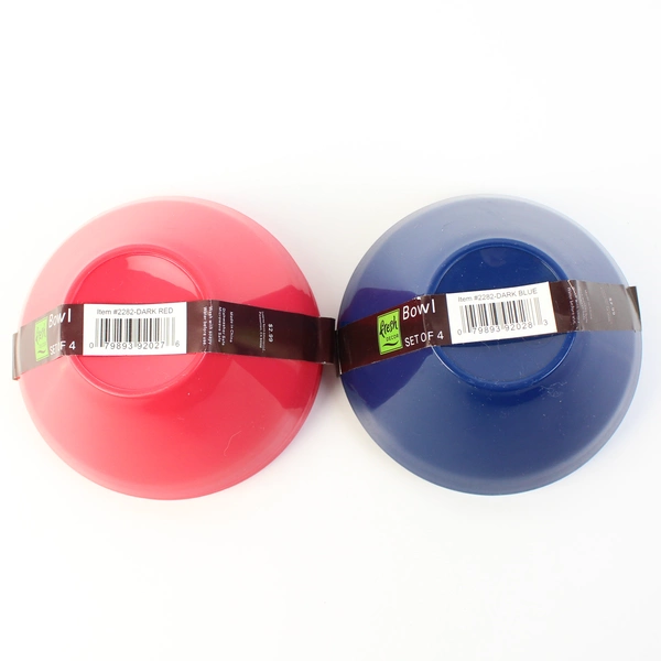 2 Set Of 4 Plastic Bowls 4 Red 4 Blue Picnics Parties 