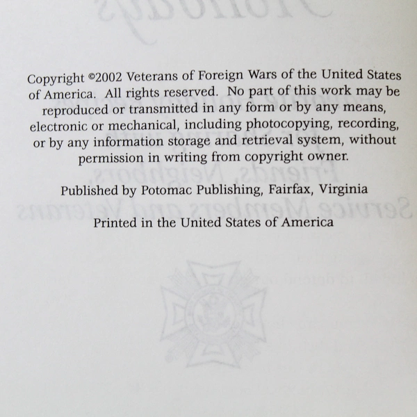 VFW Home for the Holidays Volume 7 2002 Holiday Recipe Cookbook, Good Condition