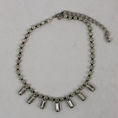 Vintage 15 Inch Clear Rhinestone Choker Necklace