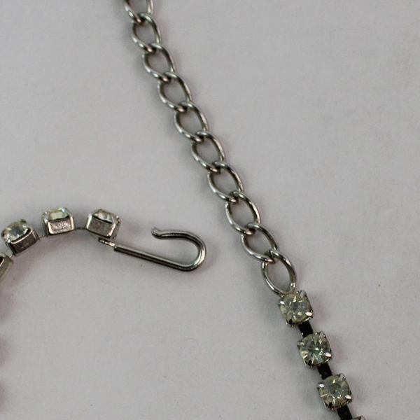 Vintage 15 Inch Clear Rhinestone Choker Necklace