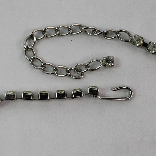 Vintage 15 Inch Clear Rhinestone Choker Necklace