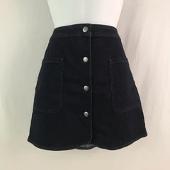 Hinge Dark Wash Denim Mini Skirt Women's Size S Button Front Very Good