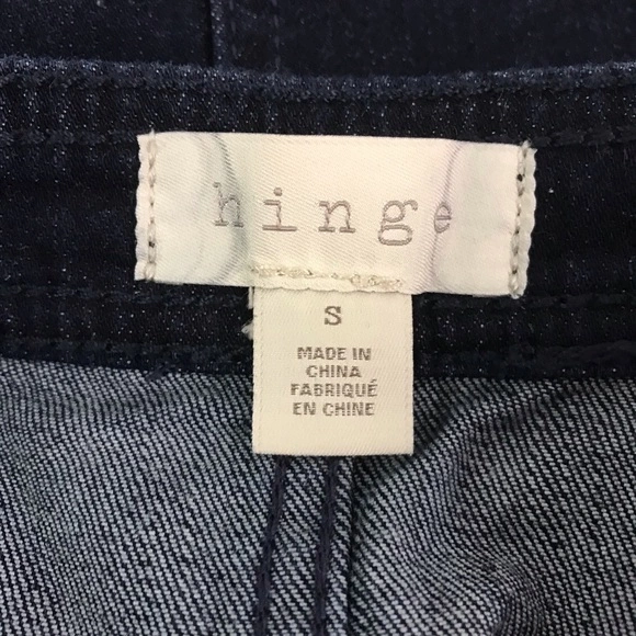 Hinge Dark Wash Denim Mini Skirt Women's Size S Button Front Very Good