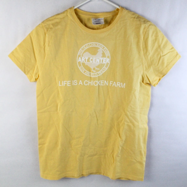Port And Company The Old Chicken Farm Art Center Yellow Cotton T-Shirt Women's S