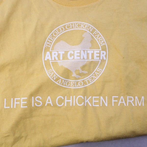 Port And Company The Old Chicken Farm Art Center Yellow Cotton T-Shirt Women's S