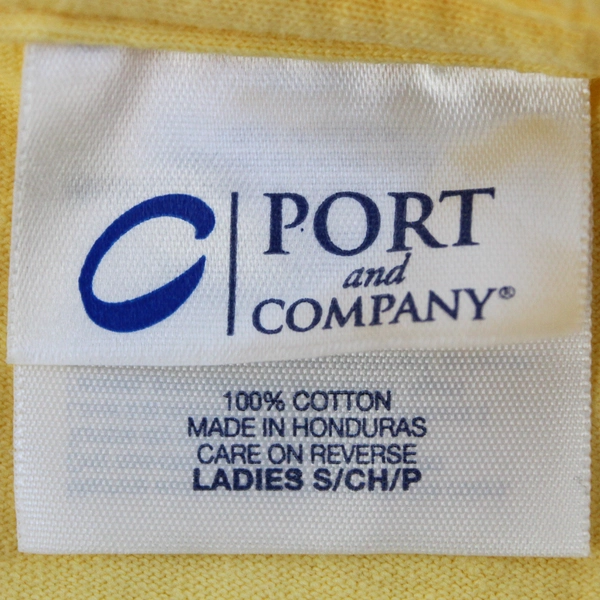 Port And Company The Old Chicken Farm Art Center Yellow Cotton T-Shirt Women's S