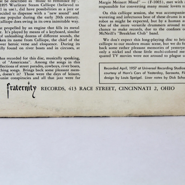 Margie Meinert Crazy Calliope Music 1957 Vinyl LP Fraternity F-1007