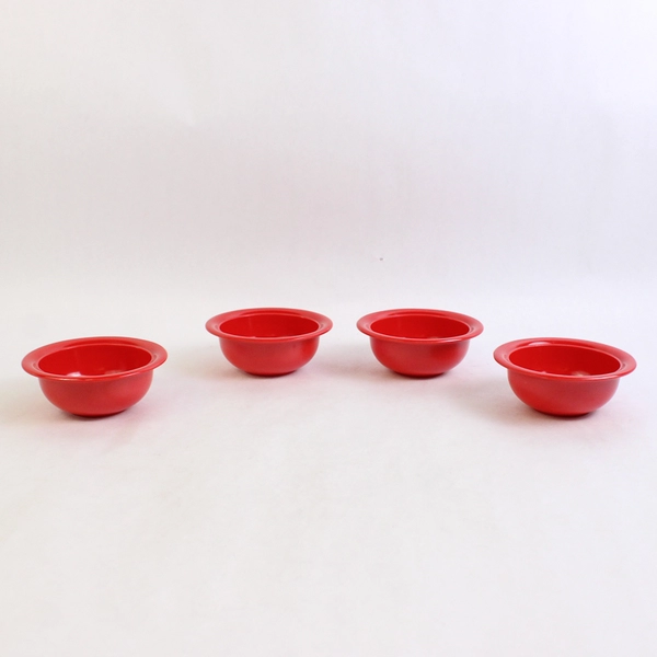 Set of 4 Zak Designs Red Melamine Bowls 4.25 Inch