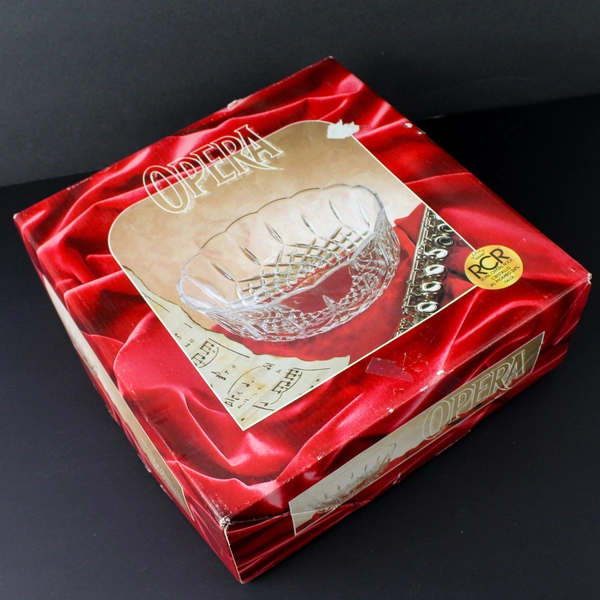 Royal Crystal Rock Opera Lead Crystal Bowl 8.75" Clear Original Box