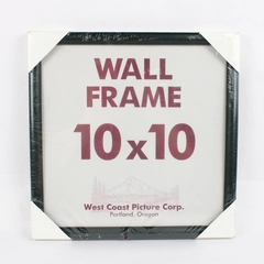 Wall Document or Picture Frame 10x10 Thick Black Wood No Matting