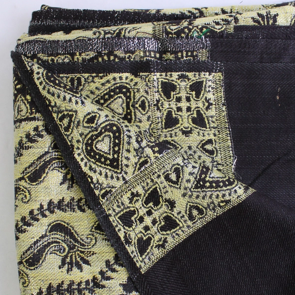 Heavyweight Brocade Fabric for Upholstery Sewing 46" x 2 2/3 Yard Gold Brown 