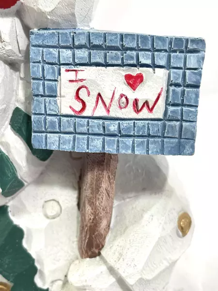 World Bazaars 10" Carved Snowman Figurine Holiday Decor Collectible Gift