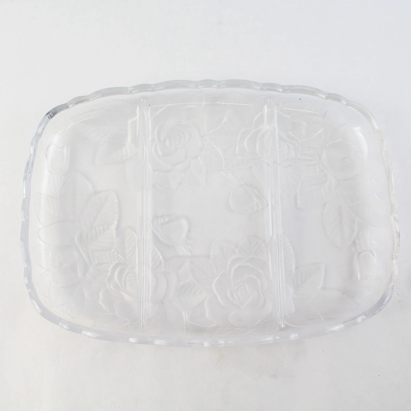 Home Beautiful Rose Pearls Divided Relish Dish