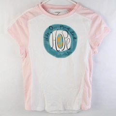 Zorrel Pink & White Help Our Planet Earth Athletic T-Shirt Women's Size Medium