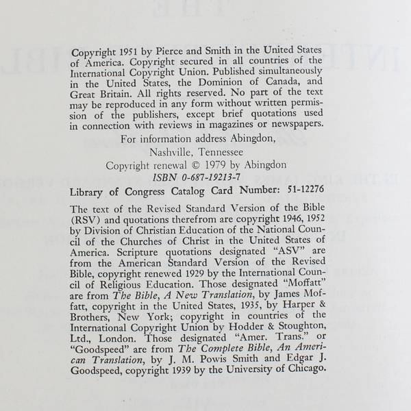 The Interpreter's Bible A Commentary in Twelve Volumes Vol 7 1982 HC DJ