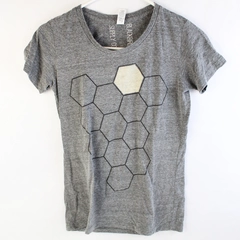 Triblend Royal Apparel Gray Honeycomb Graphic T-Shirt Women's Small