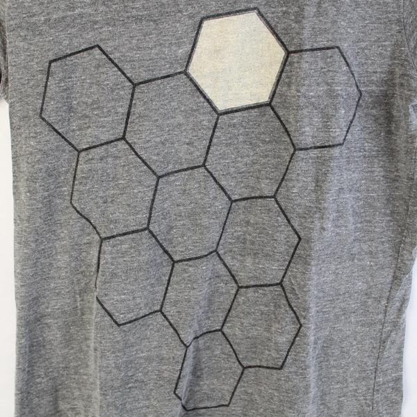Triblend Royal Apparel Gray Honeycomb Graphic T-Shirt Women's Small