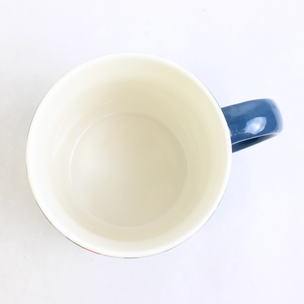 2020 Starbucks Green Coffee Mug Crisscross Lines Blue Handle Starbucks Logo