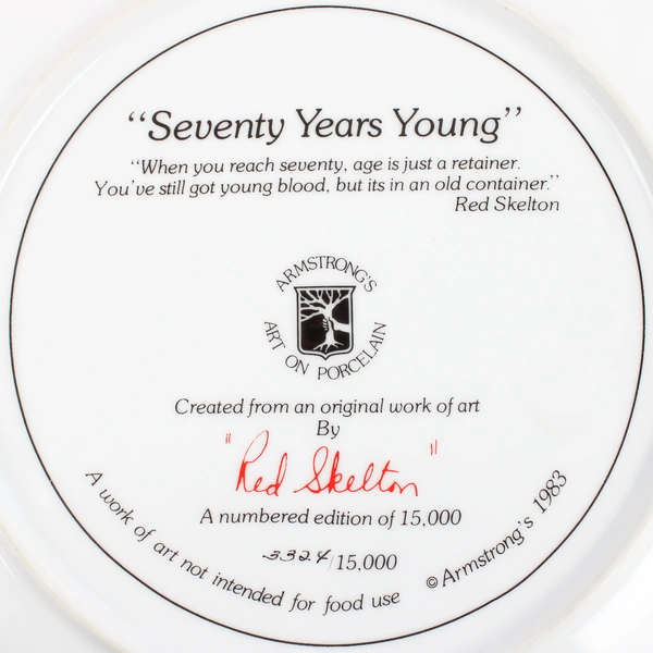 Armstrong Red Skelton 'Seventy Years Young' Clown Art Collectible Plate 10"