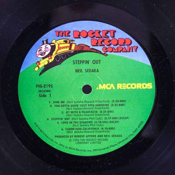 Neil Sedaka Steppin' Out Vinyl LP 1973 The Rocket Record Co. PIG-2195