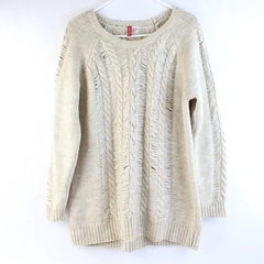 H&M Divided Women's Cream Beige Knit Sweater Size L