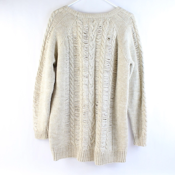 H&M Divided Women's Cream Beige Knit Sweater Size L