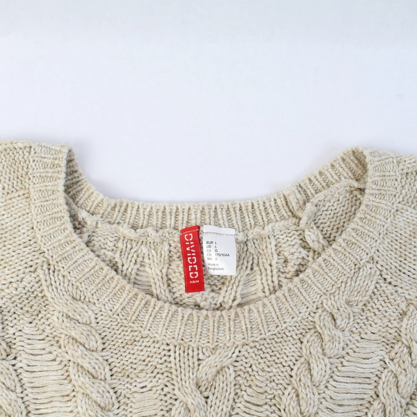 H&M Divided Women's Cream Beige Knit Sweater Size L
