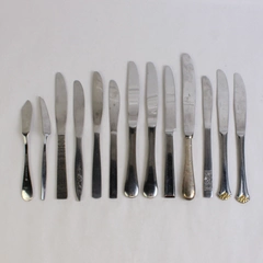 Lot of 13 Mismatched Flatware Stainless Steel Knives Various Types