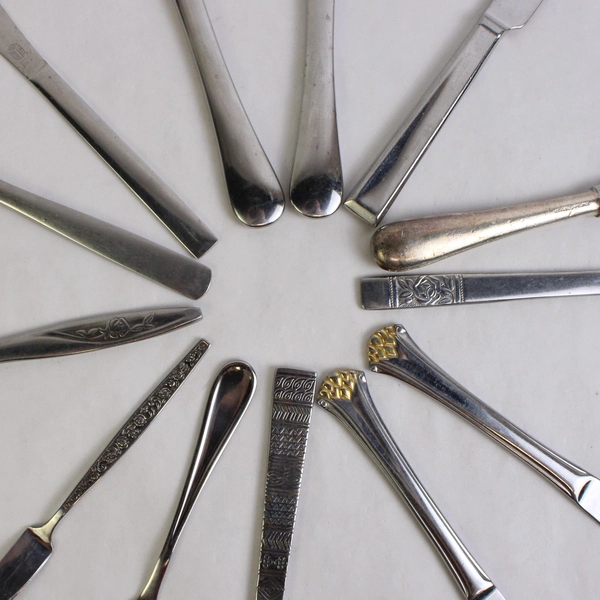 Lot of 13 Mismatched Flatware Stainless Steel Knives Various Types