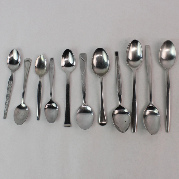 Lot of 11 Mismatched Stainless Steel Flatware Spoons Various Types